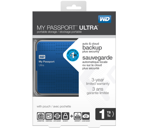 WD My Passport Ultra 1TB niebieski USB 3.0 - 150211 - zdjęcie 7